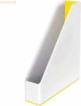 4 x Leitz Stehsammler Wow Duo Colour A4 Polystyren wei&szlig;/gelb