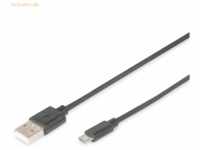 Assmann DIGITUS USB 2.0 Anschlusskabel, Typ A - micro B St/St, 1.0m