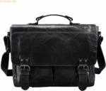 Pride & Soul Umh&auml;ngetasche Baggie Bag XL 420x320x100mm Leder schwarz