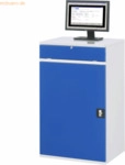 Rau Computerschrank 650x520x1060mm station&auml;r lichtgrau/enzianblau