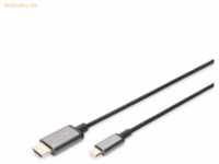 Assmann DIGITUS USB-C - HDMI Adapter, 1,8 m 4K/30Hz, schwarz, 1,8 m