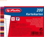 8 x Herlitz Karteikarten A8 170g/qm liniert wei&szlig; VE=200 St&uuml;ck