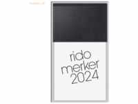 Rido Tischkalender Merker 10,8x20,1cm PP schwarz 2024
