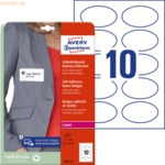 Avery Zweckform Namens-Etiketten 85x50mm 20 Bogen/200 Etiketten wei&szlig;