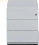 Bisley Rollcontainer Note Griffleiste 3 Sch&uuml;be lichtgrau