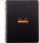 Rhodia Notizbuch A5+ 80 Blatt Wire-O-Bindung 90g kariert schwarz