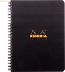 Rhodia Notizbuch A5+ 80 Blatt Wire-O-Bindung 90g liniert mit Rand schw