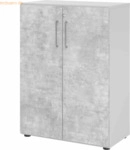 mcbuero.de Schrank Serie 9 3OH BxTxH 80x42x110cm Griff BS Grau/Beton