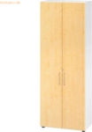 mcbuero.de Schrank 6OH BxTxH 80x42x215,6cm Griff BS Wei&szlig;/Ahorn