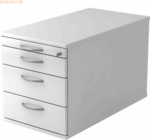mcbuero.de Rollcontainer 80cm 3 Schub Schloss Bogengriff Wei&szlig;