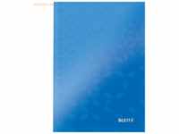 6 x Leitz Notizbuch Wow A5 80 Blatt 90g/qm kariert blau metallic