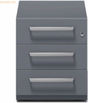 Bisley Rollcontainer Note Griff 3 Sch&uuml;be anthrazitgrau