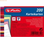8 x Herlitz Karteikarten A8 170g/qm liniert farbig sortiert VE=200 St&uuml;