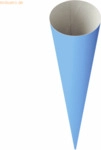 10 x Heyda Schult&uuml;te Rohling fertig geformte Spitzt&uuml;te 18x70cm blau