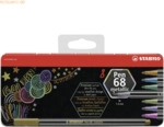 10 x Stabilo Premium-Filzstift Pen 68 metallic 1,4mm (M) Metalletui VE