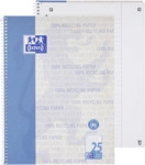 10 x Oxford Collegeblock Recycling LIN 25 - A4+ 80 Blatt liniert Rand