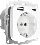 2USB Schutzkontakt-Steckdose inCharge Pro SI, USB A/C reinwei&Atilde;&Yuml; gl&Atilde;&curren;nzend