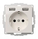 2USB Schutzkontakt-Steckdose inCharge PRO 55 reinwei&Atilde;&Yuml; gl&Atilde;&curren;nzend &Atilde;&curren;hnlich