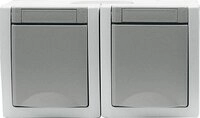 EGB Pacific FR Schuko-Steckdose 2-fach waagerecht grau IP54 90591088-DE