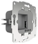 2USB Unterputz USB-Ladestation chargeUP 12W 2,4A hellgrau