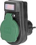 REV Adapter mit Schalter schwarz-gr&Atilde;&frac14;n IP44