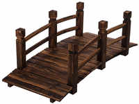 STILISTA Holzbrücke 150 x 65 x 53 cm, geölt, belastbar bis 150 kg, dunkelbraun