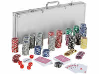 GAMES PLANET® Pokerkoffer, 500 Laserchips, Aluminium