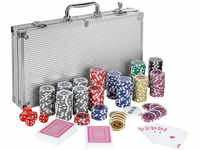 GAMES PLANET® Pokerkoffer, 300 Laserchips, Aluminium