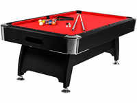 GAMES PLANET® 7 ft Billardtisch "Premium ", Farbe schwarz/rot