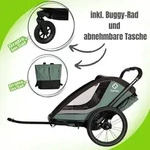 Hamax Cocoon Kinderfahrradanh&auml;nger f&uuml;r 1 Kind, Farbe: Gr&uuml;n / Schwarz