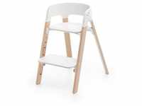 Stokke® StepsTM Stuhl / Kinderhochstuhl, Farbe: White Seat / Natural Legs
