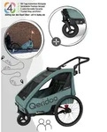 Qeridoo Qupa 2 Plus - Fahrradanh&auml;nger f&uuml;r 2 Kinder, Farbe: Mineral Blue