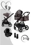 Moon Aura Set mit Cosmo 2.0 3in1 Kinderwagenset, Farbe/Dessin: Stone/Melange