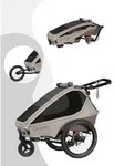 Qeridoo Kidgoo 1 Pro Gen 2 - Kinderfahrradanh&auml;nger f&uuml;r 1 Kind, Farbe: Barista...