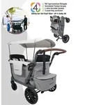 Wonderfold L4 Quad-Kinderwagen f&uuml;r 4 Kinder / Bollerwagen, Wonderfold: Grau