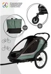 Hamax Cocoon Kinderfahrradanh&auml;nger f&uuml;r 2 Kinder, Farbe: Gr&uuml;n / Schwarz