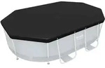 Bestway Abdeckplane 305 x 200 cm oval | schwarz | PVC Frame Pool Abdeckung