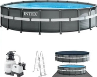 Intex 26330, Intex Frame Pool 549 x 132 cm Komplettset | Rundpool mit Zubeh&ouml;r