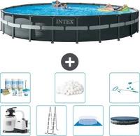 Intex 26340, Intex Frame Pool 732 x 132 cm Komplettset | Rundpool mit Zubeh&ouml;r