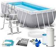 Intex Frame Pool Set Prism Quadra 400 x 200 x 100 cm | Rechteckpool Set