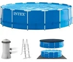 Intex Frame Pool 457 x 122 cm Komplettset | Rundpool mit Zubeh&ouml;r
