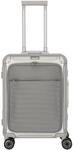 Travelite Next - 4-Rollen-Kabinentrolley mit Vortasche S 55 cm (silber)