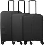 Travelite Air Stripe - 4-Rollen-Trolley Set 3 tlg. (black, Set 3tlg.)