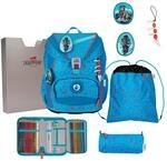 DerDieDas ErgoFlex Light Exklusiv Superflash - Schulranzen Set 5tlg. 800g (Blue Ice)