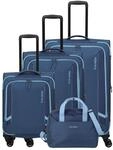 Travelite Corsiica - 4-Rollen-Trolley Set 4tlg. erw. (blue)