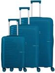 Travelite Pacific - 4-Rollen-Trolley Set 3tlg. (petrol)