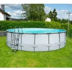 Summer Waves Elite Frame Pool | Aufstellpool rund | Komplettset | Grau | &Oslash; 549x132