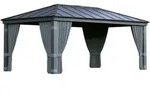 Palram - Canopia Vorh&auml;nge f&uuml;r Pavillon Dallas 6100 | Grau - Grau