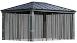 Palram - Canopia Polyester Moskitonetz f&uuml;r Pavillon Dallas 4900 | Grau - Grau