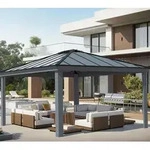 Palram - Canopia Aluminium Pavillon Dallas 1418 | Anthrazit | 611x425x208 cm -